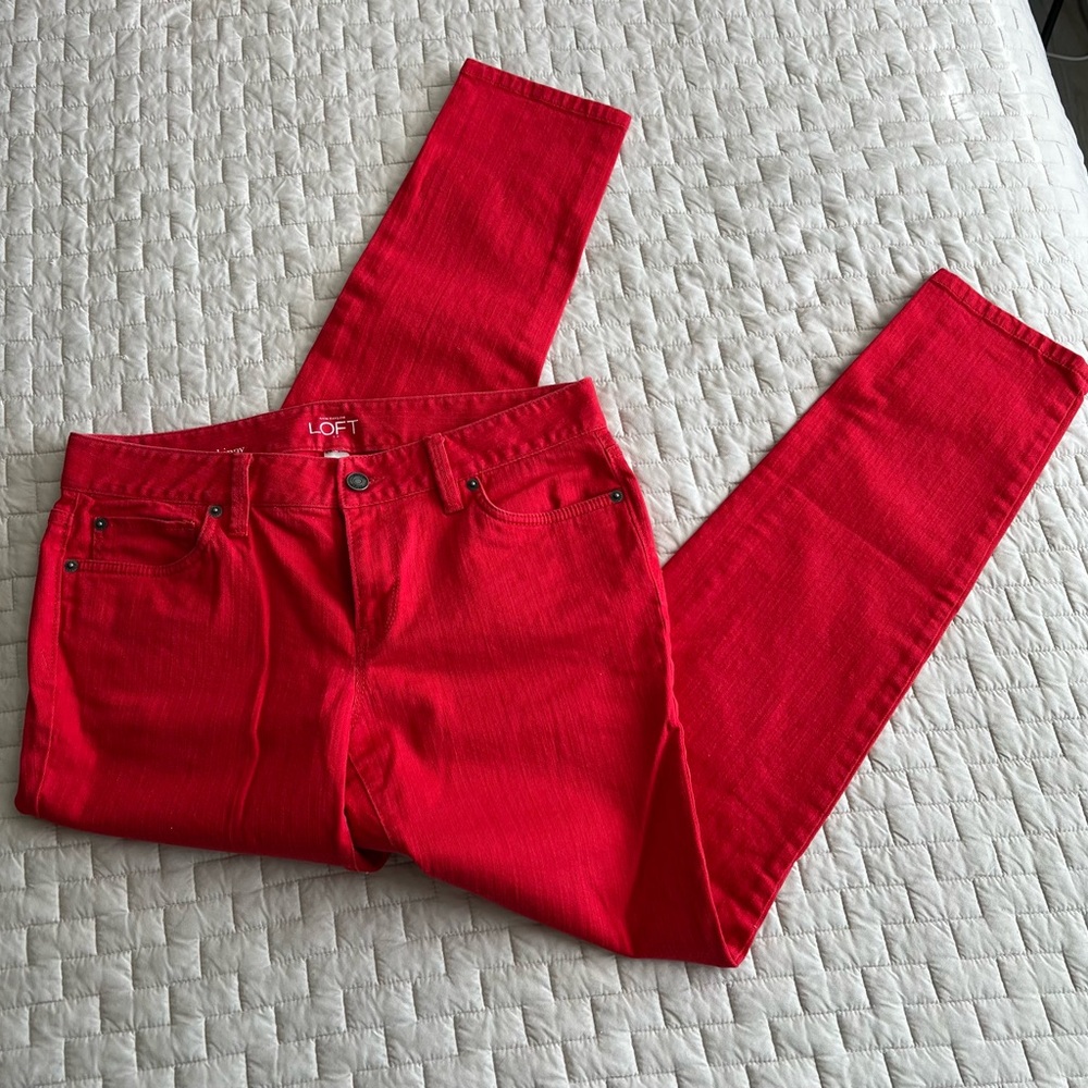 Ann Taylor Loft Red Modern Skinny Jean size 6